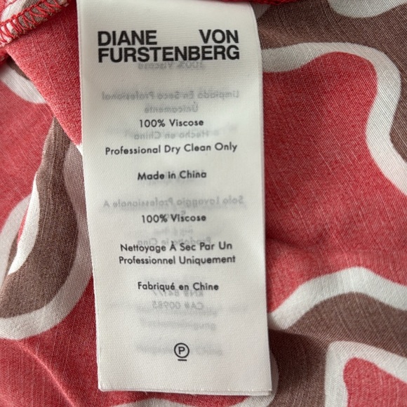 Diane Von Furstenberg Eloise Red Wrap Long Sleeve Midi Dress Asymmetrical Sz. XL - Picture 12 of 13